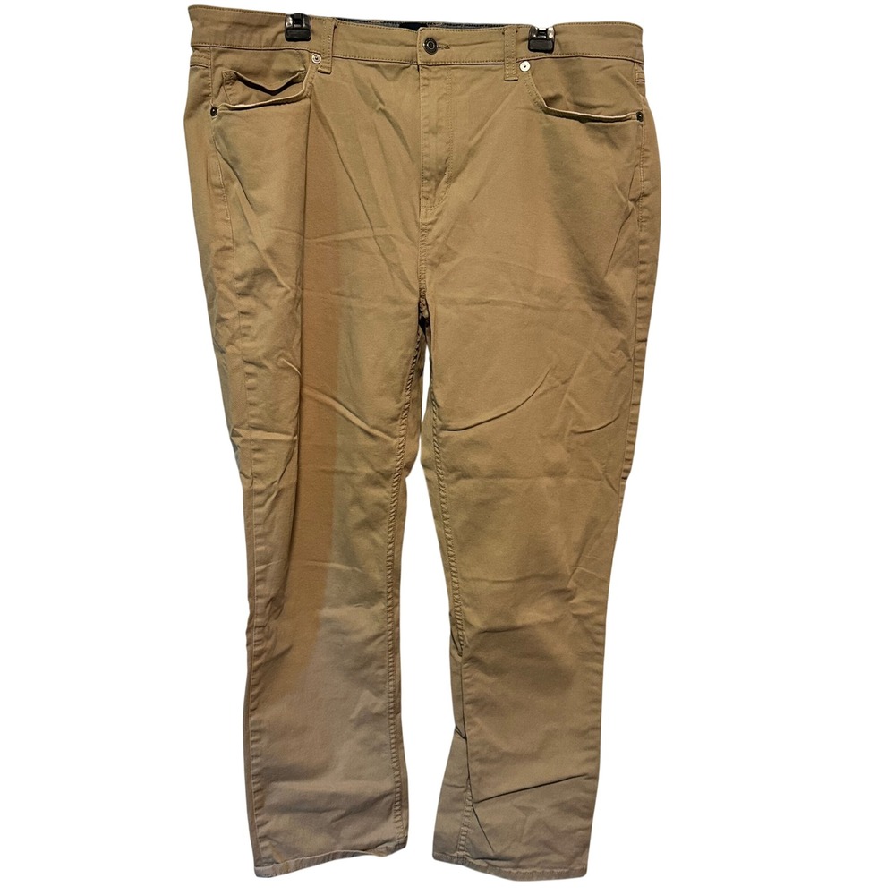 GAP Mens 5-Pocket Chino Pants Khaki Tan Straight Leg 40x30 Stretch